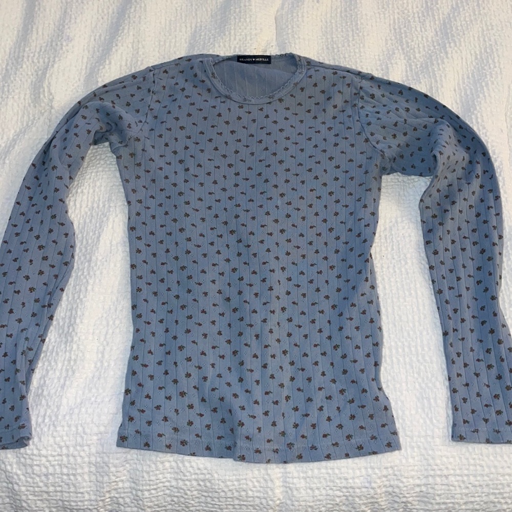 Brandy Melville Blue Long Sleeve Shirt